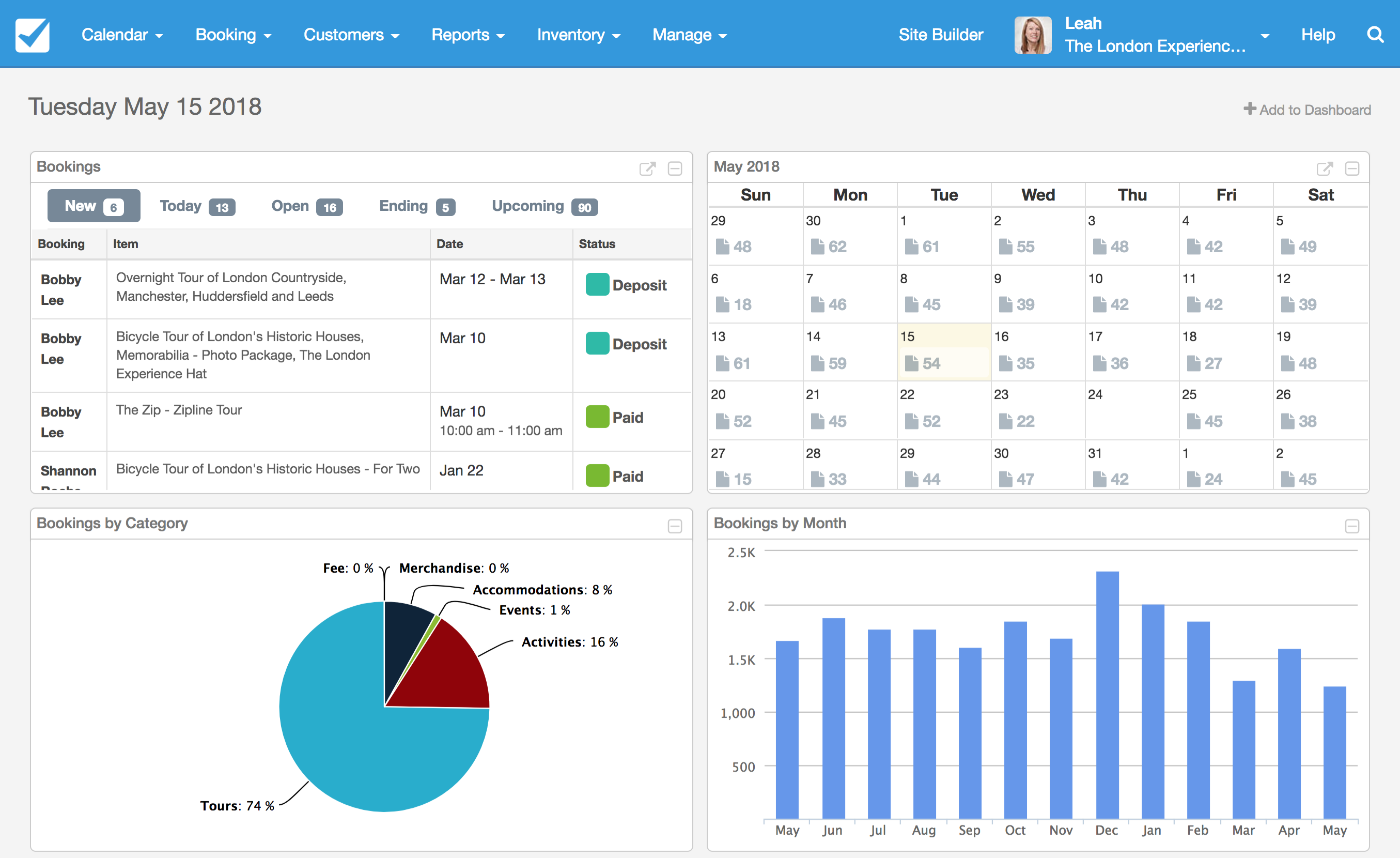 checkfront dashboard