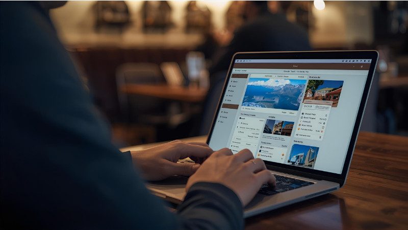 Online booking interface saving time